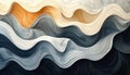 An elaborate abstract representation of flowing geological strata or dynamic liquid motion featuring highly textured layered waves Royalty Free Stock Photo
