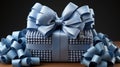 Elaborate Beadwork Gift Box With Cerulean Blue Bow