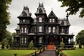 Elaborate Beautiful victorian cute mansion. Generate Ai