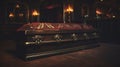 Elaborate Black Wooden Coffin With Ornate Details - Timeless Artistry