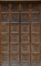 Elaborate carved wooden doors of Cathedral of St Catherine