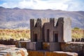 Elaborate carving in megalithic stone at Puma Punku, part of the Tiwanaku archaeological complex, a UNESCO world heritage site Royalty Free Stock Photo