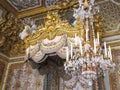 Elaborate Chandelier and Bed Detail at Versailles