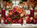 elaborate Christmas table decorations Royalty Free Stock Photo