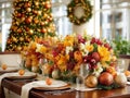 elaborate Christmas table decorations Royalty Free Stock Photo