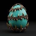 Elaborate, with claws forming symmetrical bands around the egg, giving Royalty Free Stock Photo