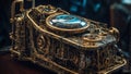 Intricate machinery cyberpunk perpetuum device steampunk grunge macro view