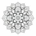 Elaborate Flower Mandala Coloring Page Royalty Free Stock Photo