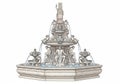 Elaborate fountain with classical design, featuring human figures in Royalty Free Stock Photo