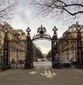 View from Parc Monceau gate to the Arc de Triomphe, Paris, France Royalty Free Stock Photo