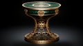 Elaborate Gold And Green Table With Glass Top - Steinheil Quinon 55mm F19 Style