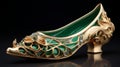 Elaborate Green Shoes With Intricate Embellishments Royalty Free Stock Photo