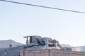 Elaborate heating and cooling system on the roof of a building with elaborate ductwork