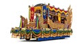 Elaborate hindu religious procession float with figures and colorful decorations isolated on white background Royalty Free Stock Photo