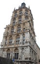 Elaborate historic tower with many statues in Cologne in Germany