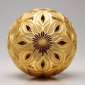 Elaborate Modern Gold Sphere With Intricate Floral Patterns