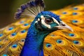 Elaborate Peacock head bird. Generate Ai