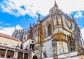 The elaborate pinnacles over the western facade of the church, Convent of Christ, Tomar, Portugal Royalty Free Stock Photo