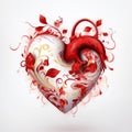 Romantic Dragon Heart Vector In Ellen Jewett Style