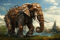 Elaborate Steampunk elephant steam. Generate Ai