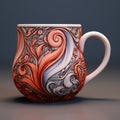 Elaborate Swirl Design Mug With Realistic Details