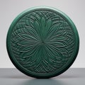Elaborate Zbrush Style Green Plate With Aggressive Quilting Design