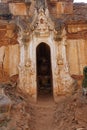 Elaborately carved doorway of ancient Buddhist stupa