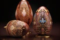 Elaborately Decorated Chocolate and Candy Easter Eggs - Generative AI Royalty Free Stock Photo