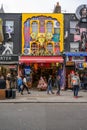 Elaborately decorated, colourful shop front on Camden High Street