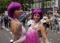 Elaborately dressed participant womans, during Christopher Street Day Parade Royalty Free Stock Photo