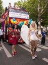 Elaborately dressed participants during gay pride parade