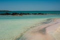 Elafonisi beach, beautiful pink sand and blue water, Greece, Crete Royalty Free Stock Photo
