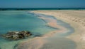 Elafonisi beach, beautiful pink sand and blue water, Greece, Crete Royalty Free Stock Photo