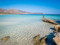 Elafonisi, Crete, Greece, a paradise beach with turquoise water, an island located close to the island of Crete
