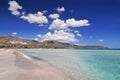 Elafonisos beach on the south west coast of Crete island in Greece, rated one of the most fabulous beaches in Europe Royalty Free Stock Photo