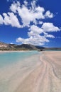 Elafonisos beach on the south west coast of Crete island in Greece, rated one of the most fabulous beaches in Europe Royalty Free Stock Photo