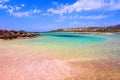 Elafonissi beach with pink sand on Crete Royalty Free Stock Photo
