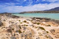 Elafonissi beach with pink sand on Crete, Greece Royalty Free Stock Photo