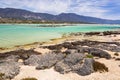 Elafonissi beach with pink sand on Crete, Greece Royalty Free Stock Photo