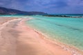Elafonissi beach with pink sand on Crete, Greece Royalty Free Stock Photo
