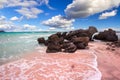 Elafonissi beach with pink sand on Crete, Greece Royalty Free Stock Photo