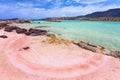 Elafonissi beach with pink sand on Crete Royalty Free Stock Photo