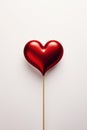 Elagant minimalist design of red heart, greeting card for Valentines Day and love celebration