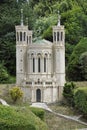 Elancourt F,July 16th: Basilique Notre Dame de Fourviere de Lyon in the Miniature Reproduction of Monuments Park from France Royalty Free Stock Photo