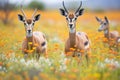 elands in a field of wildflowers Royalty Free Stock Photo