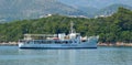 The Elaphite Island ferry docking at Donje Celo on the Island of Kolocep. Royalty Free Stock Photo