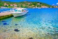 Elaphiti islands, turquoise adriatic beach in Dalmatia, Croatia Royalty Free Stock Photo