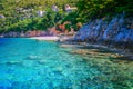 Elaphiti islands, turquoise adriatic beach in Dalmatia, Croatia Royalty Free Stock Photo