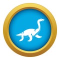 Elasmosaurine dinosaur icon blue vector isolated