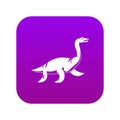 Elasmosaurine dinosaur icon digital purple